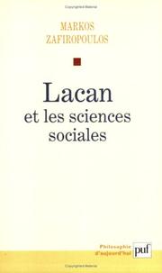 Cover of: Lacan et les sciences sociales - le déclin du pere 1938-1953 by Markos Zafiropoulos