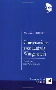 Cover of: Conversations avec Ludwig Wittgenstein by Maurice Drury, Jean-Pierre Cometti