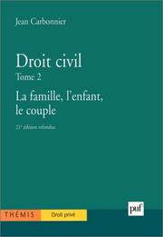 Cover of: Droit civil, tome 2  by Jean Carbonnier