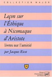 Cover of: Leçon sur "L'Ethique à Nicomaque" d'Aristote