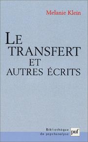 Cover of: Le Transfert et autres écrits