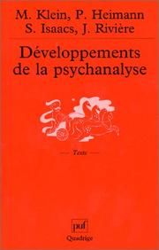 Cover of: Developpements de la psychanalyse