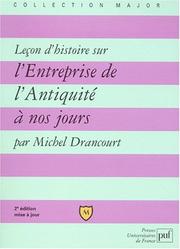 Cover of: Leçon d'histoire sur l'entreprise de l'Antiquité à nos jours by Michel Drancourt