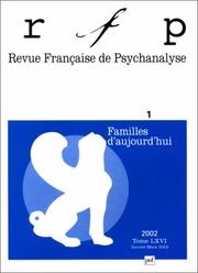 Cover of: Revue française de psychanalyse, numéro 1, 2002  by 