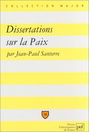 Cover of: Dissertations sur la Paix