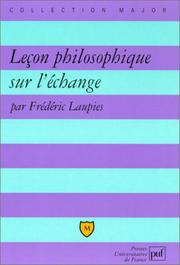 Cover of: Leçon philosophique sur l'échange