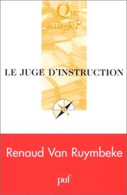 Cover of: Le Juge d'instruction