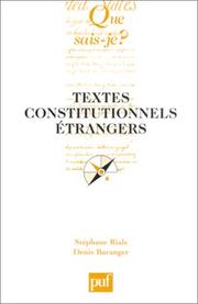 Cover of: Textes constitutionnels étrangers