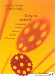 Cover of: L'enquête inachevée  by Ludovic Frobert, Cyrille Ferraton