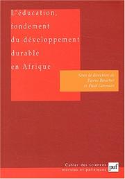 Cover of: L'Education, fondement du développement durable en Afrique
