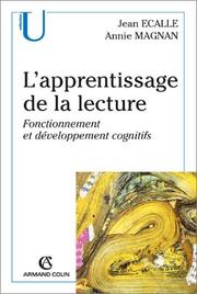 Cover of: L'apprentissage de la lecture fonctionnement et developpement cognitif