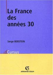 Cover of: La France des annees 30