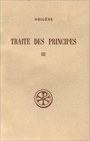 Cover of: Traité des principes