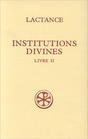 Cover of: Institutions divines, livre 2 by Lactantius