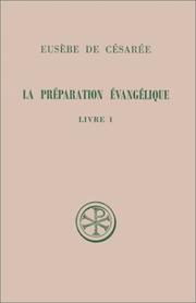 Cover of: La Préparation évangélique, livre I