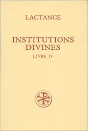 Cover of: Institutions divines: Livre IV