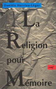 Cover of: La Religion pour mémoire