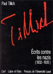 Cover of: Ecrits Contre Les Nazis 1935 by Paul Tillich