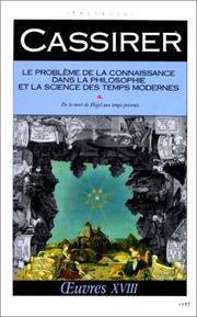 Cover of: Le problème de la connaissance dans la philosophie et la science des temps modernes