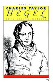 Cover of: Hegel et la société moderne by Charles Taylor