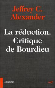 Cover of: La réduction, critique de Bourdieu