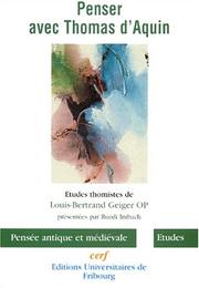 Cover of: Penser avec Thomas d'Aquin