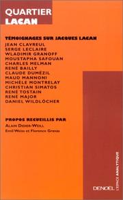 Cover of: Quartier Lacan by Alain Didier-Weil