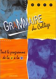 Grammaire du collège de la 6e à la by Molinié