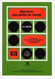Cover of: Mémento des pertes de charges by Idel'Cik