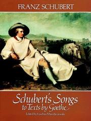 Cover of: Schubert's Songs to Texts by Goethe