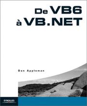 Cover of: De VB6 à VB.NET