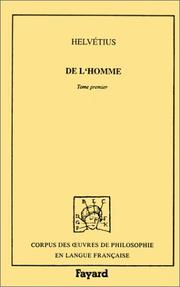 Cover of: De l'homme