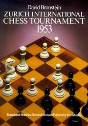 Cover of: Zurich international chess tournament, 1953
