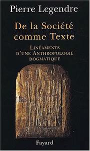 Cover of: De la société comme texte