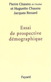 Cover of: Essai de prospective démographique