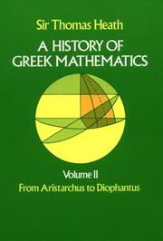 Cover of: A history of Greek mathematics by Thomas Little Heath