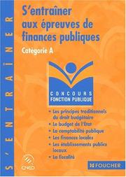 Cover of: S'entraîner épreuve de finances publiques