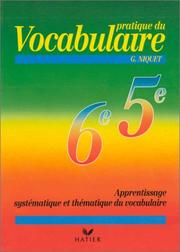 Cover of: Pratique du vocabulaire -sixième/cinquième