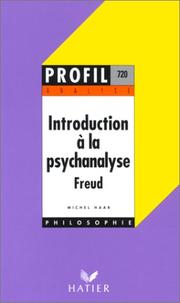 Cover of: Profil d'une oeuvre : Analyse de l'introduction à la psychanalyse, Freud