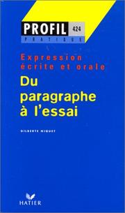 Cover of: Du Paragraphe a L'Essai