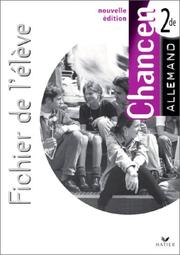 Cover of Chancen Allemand Fichier De L'eleve by Martine Bertolus