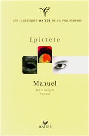 Cover of: Classique philosophique : Epictète : Manuel