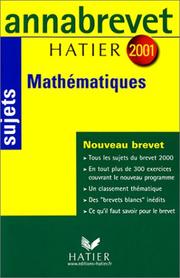 Cover of: Mathématiques 2001 : Sujets