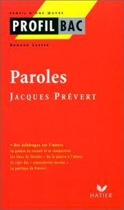 Cover of: Paroles de Jacques Prévert