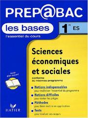 Cover of: Sciences économique et sociales 1ère ES - Les bases