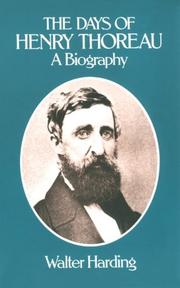Cover of: The days of Henry Thoreau by Walter Roy Harding