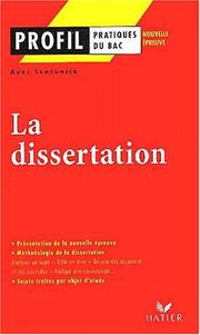 Cover of: La Dissertation by Hatier