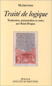 Cover of: Traité de logique by Moïse Maïmonide, Rémi Brague