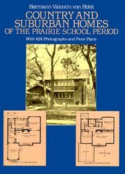 Cover of: Country and suburban homes of the Prairie School period