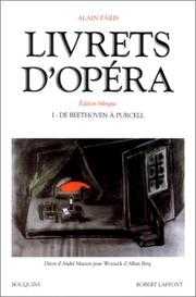 Cover of: Livrets d'opéra, tome 1
